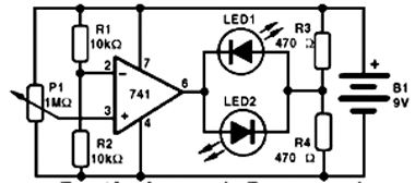 Figura 1 - Circuito com o 741.
Figura 1 - Circuito com o 741.