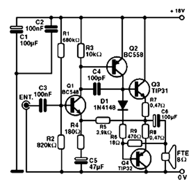 Figura 1 - Diagrama completo do amplificador
