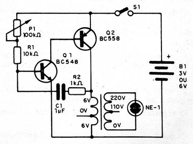 Figura 1 - Diagrama do estrobo-neon
Figura 1 - Diagrama do estrobo-neon