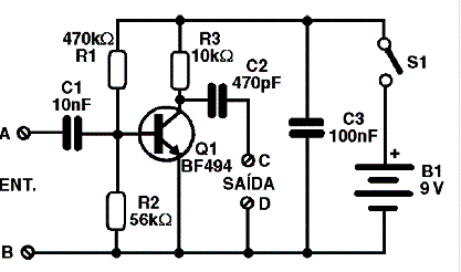 Figura 1- Diagrama do amplificador de antena Figura 1- Diagrama do amplificador de antena