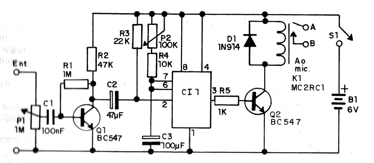 Figura 1 – Diagrama do relé de som Figura 1 – Diagrama do relé de som