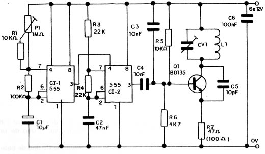 Figura 1 – Diagrama do transmissor localizador
Figura 1 – Diagrama do transmissor localizador