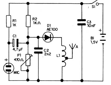 Figura 1 – Diagrama do transmissor com diodo tunnel
Figura 1 – Diagrama do transmissor com diodo tunnel