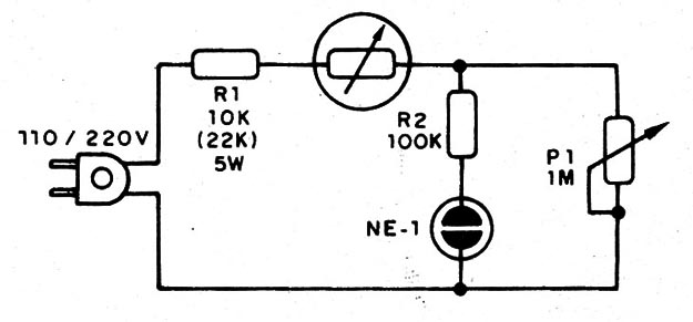    Figura 1 – Fotômetro com lâmpada neon
