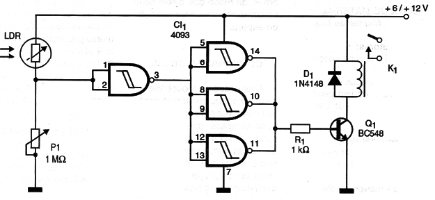 Figura 1- Alarme de luz sensível com o 4093
Figura 1- Alarme de luz sensível com o 4093