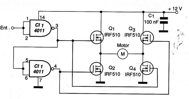 Figura 1 – Diagrama da ponte H
Figura 1 – Diagrama da ponte H