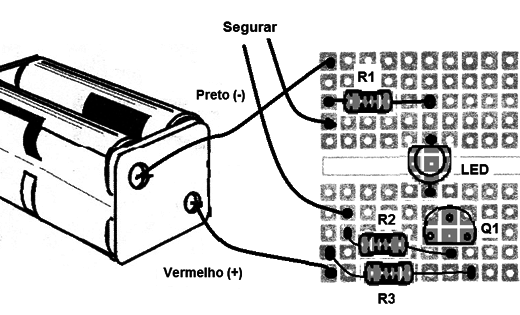    Figura 3 - Montagem na matriz de contatos
