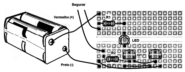 Figura 2 – Montagem na matriz de contatos
