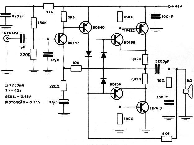    Figura 1 – Circuito do amplificador
