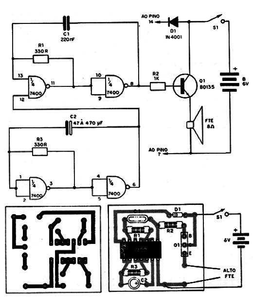 Figura 1 – Circuito e placa
Figura 1 – Circuito e placa