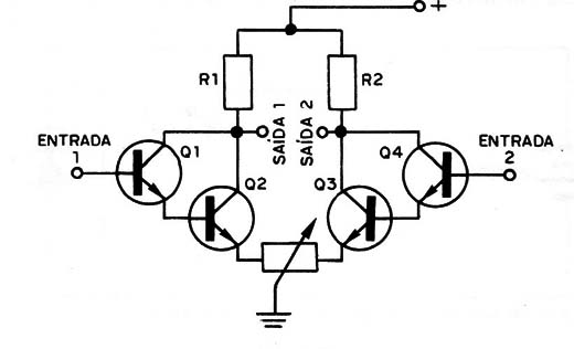 Figura 4 – O amplificador diferencial
