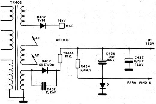 Diagrama do setor do aparelho fornecido pelo autor.