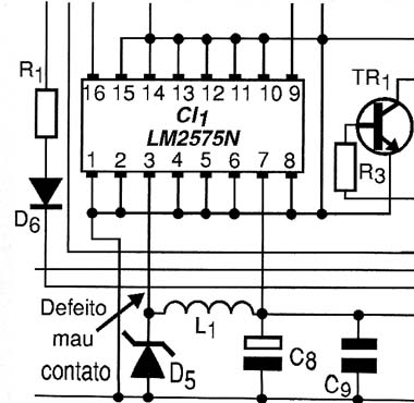 Diagrama do setor com defeito feito pelo autor.