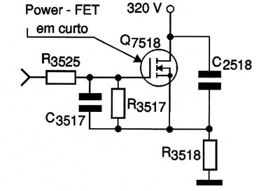 Diagrama do setor com defeito feito pelo autor.