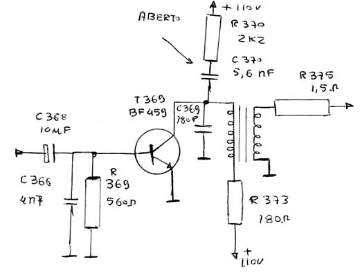 Diagrama do setor com defeito feito pelo autor. 