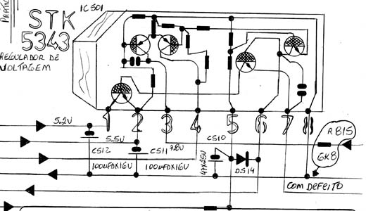 Diagrama do setor com defeito feito pelo autor. 