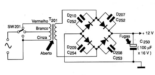 Diagrama do setor do aparelho fornecido pelo autor.
