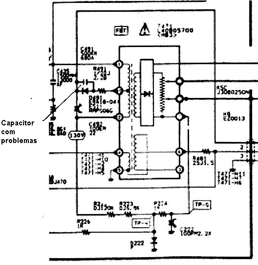 Diagrama do setor do aparelho fornecido pelo autor.
