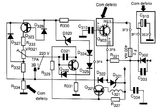 Diagrama do setor do aparelho fornecido pelo autor.
