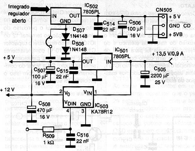 Diagrama do setor do aparelho fornecido pelo autor.
