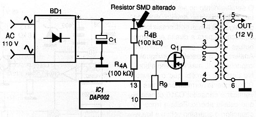 Diagrama do setor do aparelho fornecido pelo autor.
