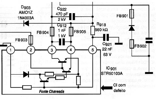 Diagrama do setor do aparelho fornecido pelo autor.
