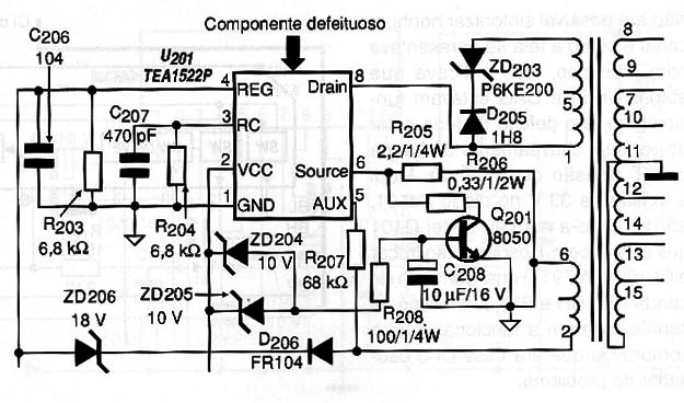 Diagrama do setor do aparelho fornecido pelo autor.
Diagrama do setor do aparelho fornecido pelo autor.