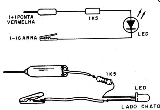    Figura 6 – Circuito de teste de tensão com LED

