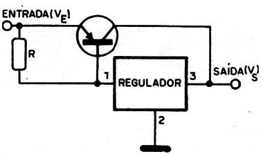 Figura 4 – Regulador com transistor PNP
Figura 4 – Regulador com transistor PNP