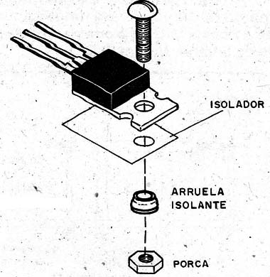 Figura 6 – Montagem do transistor em dissipador
Figura 6 – Montagem do transistor em dissipador