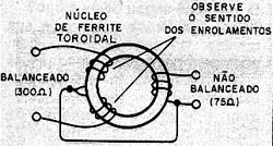 Aparência do transformador que constitui o simetrizador.