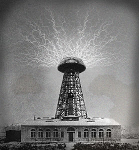Figura 1 – Estação transmissora de energia sem fio idealizada por Nicola Tesla em 1905
Figura 1 – Estação transmissora de energia sem fio idealizada por Nicola Tesla em 1905