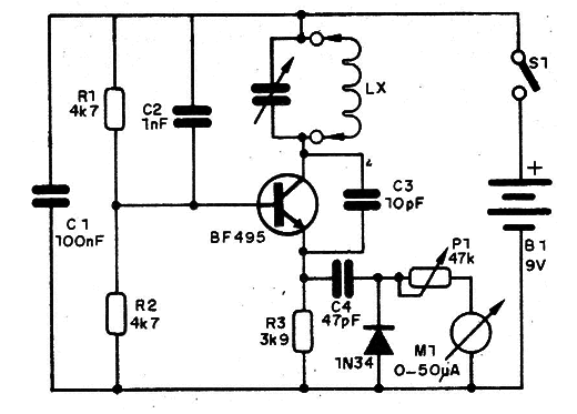 Figura 2 – Dip meter transistorizado
Figura 2 – Dip meter transistorizado