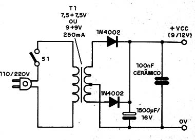 Figura 4 – Fonte de alimentação para o circuito
Figura 4 – Fonte de alimentação para o circuito