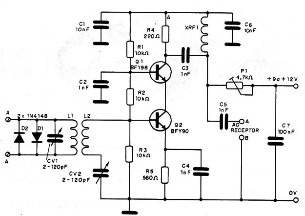 Figura 1 – Diagrama do amplificador de antena
Figura 1 – Diagrama do amplificador de antena