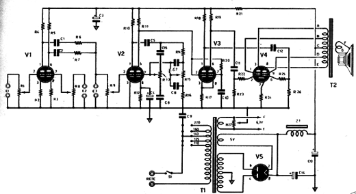 Amplificador de 8 W com 5 Válvulas Amplificador de 8 W com 5 Válvulas