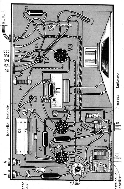 Montagem física do Receptor AM de 3 Válvulas Montagem física do Receptor AM de 3 Válvulas