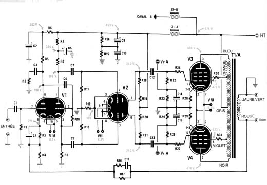 Amplificador de 55 W com a EL34
Amplificador de 55 W com a EL34