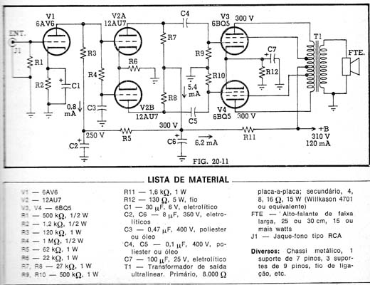 Amplificador com 6BQ5
Amplificador com 6BQ5
