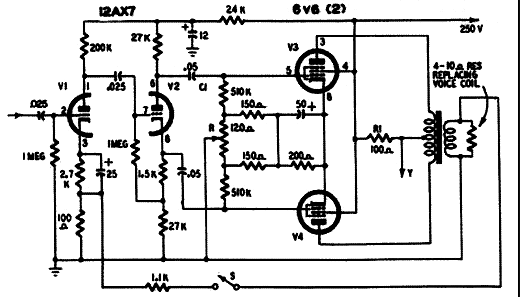 Amplificador Push Pull 6V6
Amplificador Push Pull 6V6