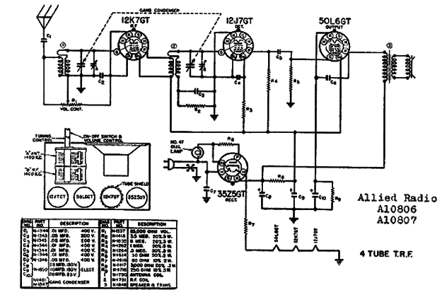 Receptor AM de 4 Válvulas de 1940
