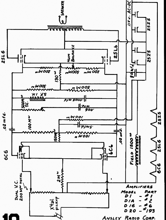 Amplificador de 1940 da Ansley Radio
